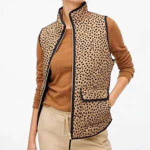 J. Crew Leopard print puffer vest size small
